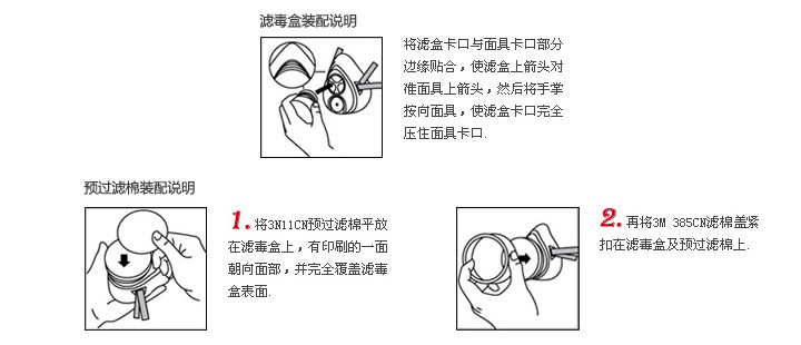 3m320p<a href='https://www.jcehs.cn/fangdumianjv'>防毒面具</a>滤毒盒安装方法